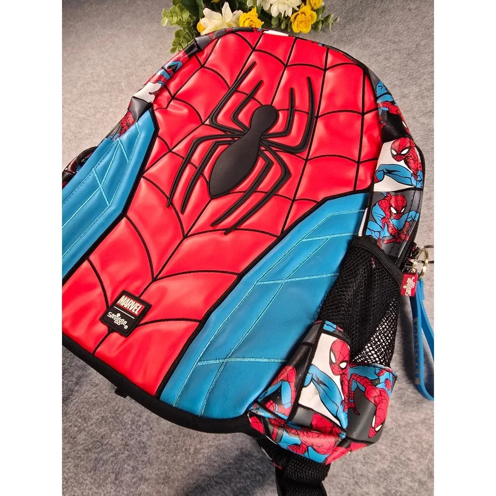 Smiggle Marvel Spider-Man Backpack Superhero Hooded Embossed Bag School